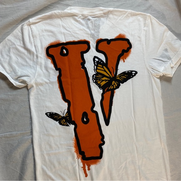 Vlone Butterfly Tee Size Small VLONE T-Shirt White Orange NEW - Picture 5 of 9